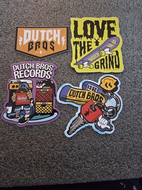 Dutch Bros 4 Pack Of Stickers In great condition